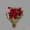24 Red Roses - Green Love Bouquet with Mexican Butterfly Accents