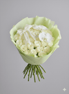 24 White Roses & Orchid Bouquet: Pretty In Light Green