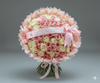 75 Luxury Pink & White Roses Bouquet with Elegant Satin Ribbon