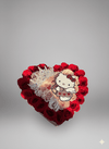 Hello Kitty Cupid Heart Box - Large Rose Arrangement with Silver Crown