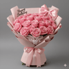 Luxury 24-Stem Pink Rose Birthday Bouquet with Dior-Inspired Wrap