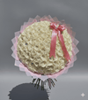 Purity & Elegance: 100 White Roses Bouquet with Chic Pink Accents