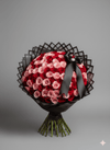 Timeless Elegance: 100 Red & Pink Roses Bouquet with Black Signature Wrap